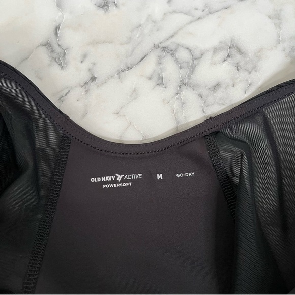 Old Navy Active PowerSoft Long-Sleeve Bodysuit Black Mesh Panels Size Medium - Picture 10 of 12